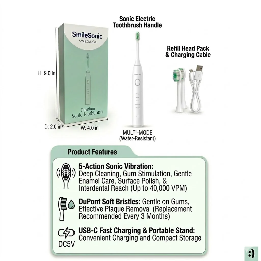 SmileSet Premium Sonic Toothbrush - Image 12